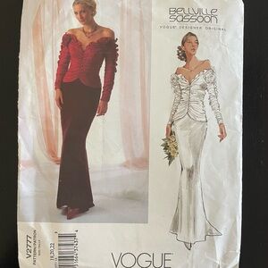Vogue V2777 Belleville Sassoon Misses’ Wedding 2 Piece Sewing Pattern 18 20 22